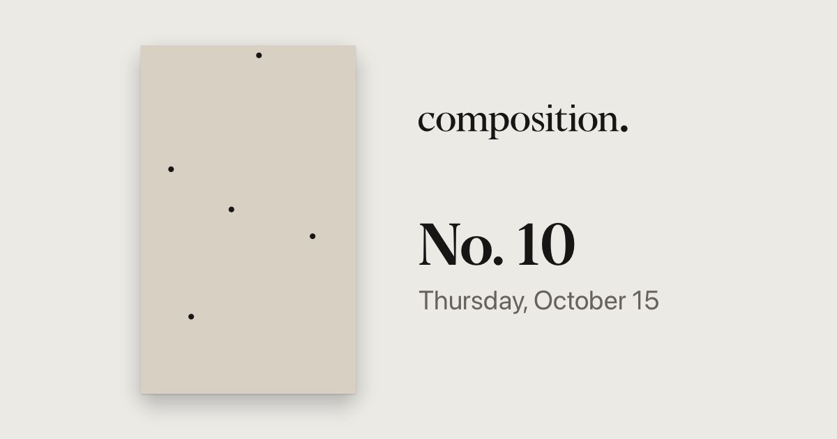 Board No. 10 of Composition, as it starts: bouncing dots on linen.
