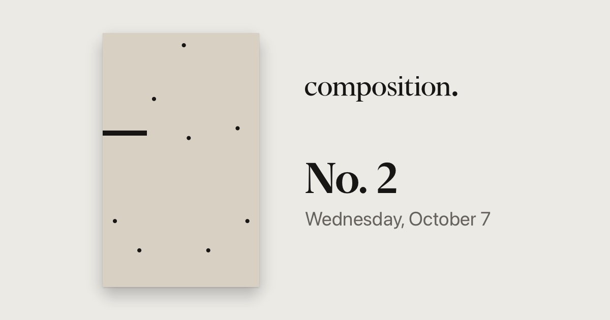 Board No. 2 of Composition, as it starts: bouncing dots on linen.