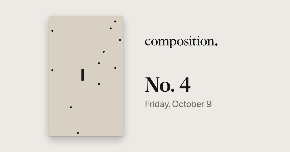 Board No. 4 of Composition, as it starts: bouncing dots on linen.