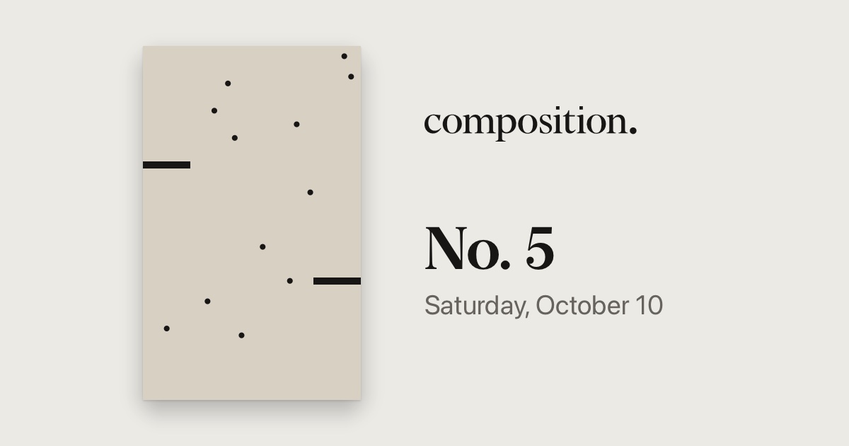 Board No. 5 of Composition, as it starts: bouncing dots on linen.