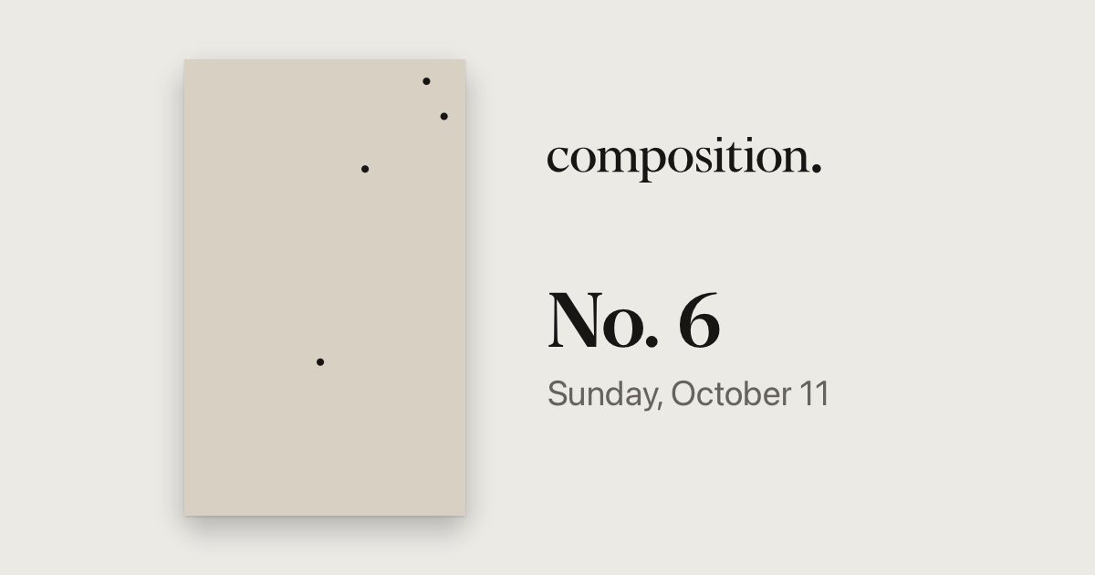 Board No. 6 of Composition, as it starts: bouncing dots on linen.