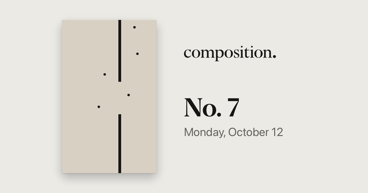 Board No. 7 of Composition, as it starts: bouncing dots on linen.