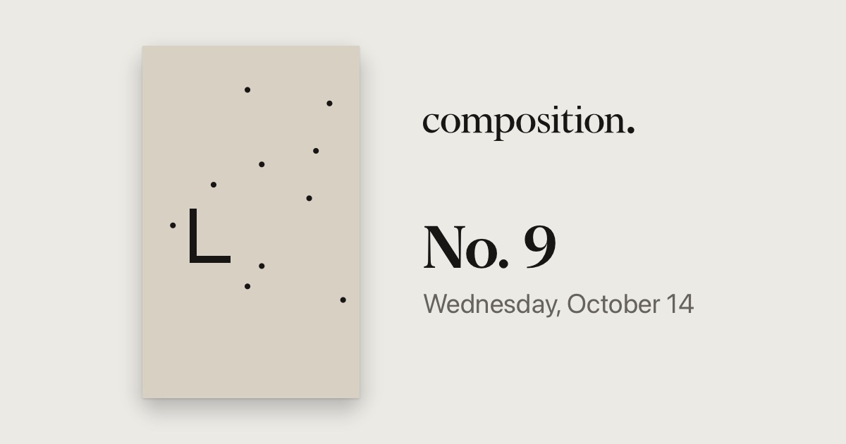 Board No. 9 of Composition, as it starts: bouncing dots on linen.