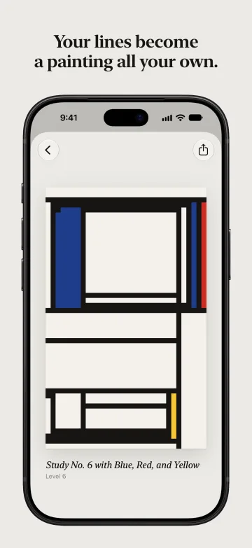 App Store screenshot: Your lines become a painting all your own.
